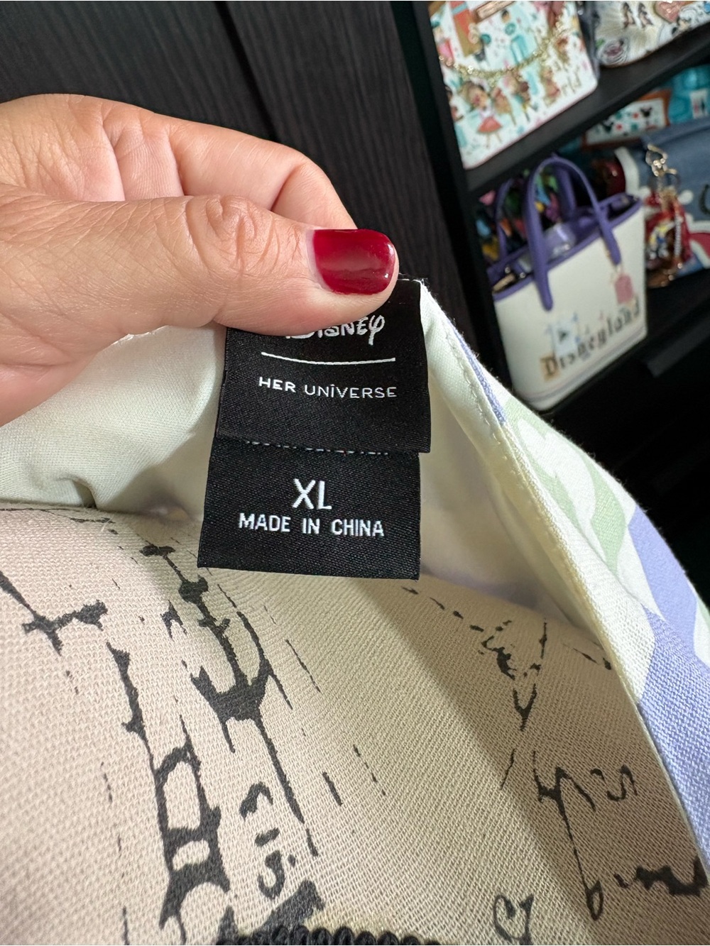 Her Universe Green and Lavender Gingham Tie-Waist Midi Dress - Picture 4 of 4